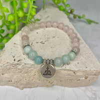 Caribbean Calcite & Rose Quartz Bead Bracelet