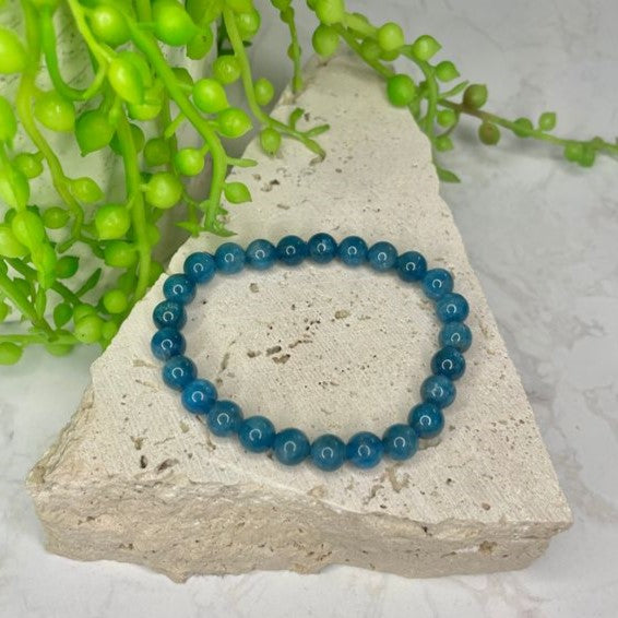 Blue Apatite Bead Bracelet