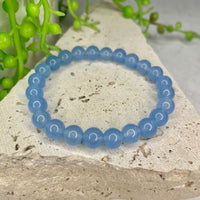 Chalcedony - Blue Bead Bracelet