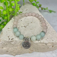 Caribbean Calcite & Rose Quartz Bead Bracelet