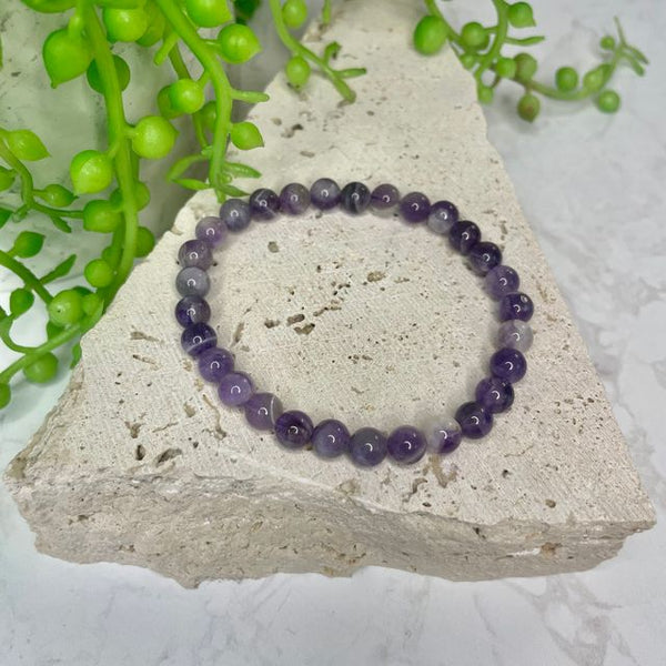 Chevron Amethyst Bead Bracelet