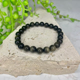 Gold Obsidian Bead Bracelet