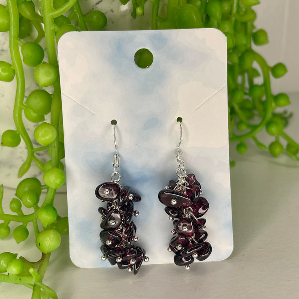 Garnet Chip Earrings