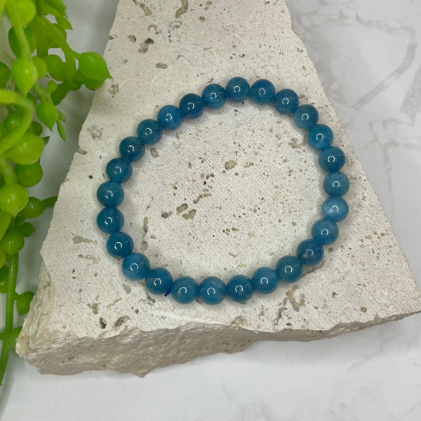 Blue Apatite Bead Bracelet