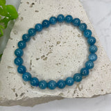 Blue Apatite Bead Bracelet