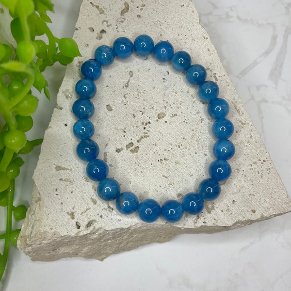 Blue Apatite Bead Bracelet