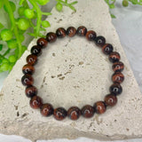 Tigers Eye - Red Bead Bracelet