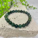 Moss Agate Bead Bracelet
