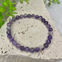 Chevron Amethyst Bead Bracelet
