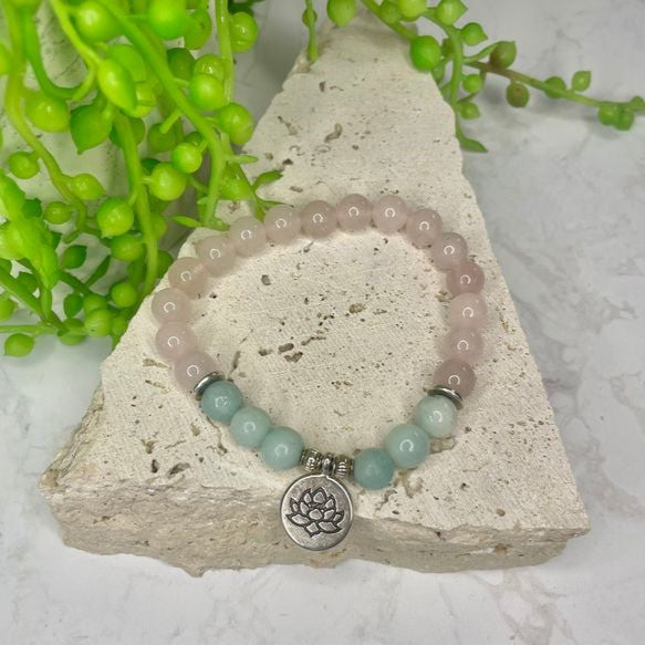 Caribbean Calcite & Rose Quartz Bead Bracelet