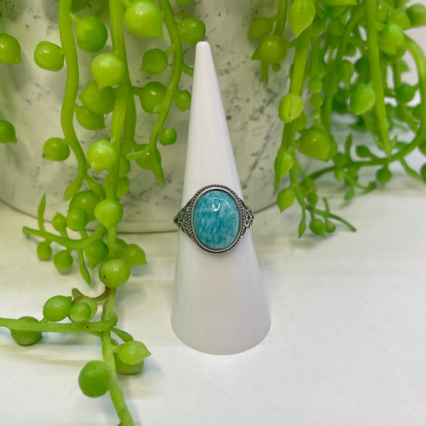 Amazonite SS Ring
