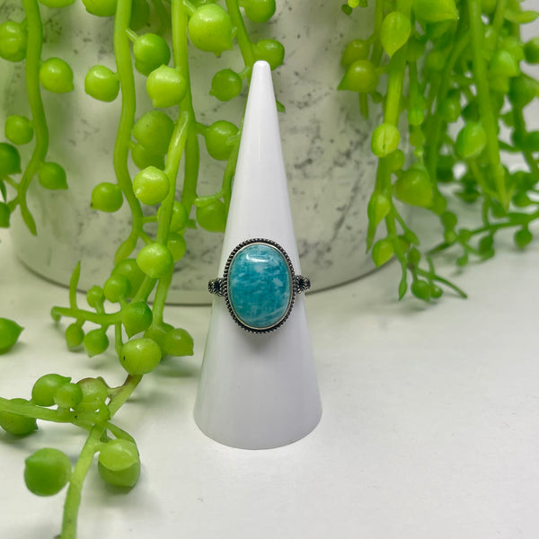 Amazonite SS Ring