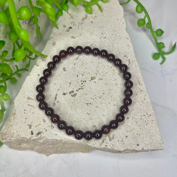 Garnet Bead Bracelet