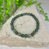 Moss Agate Bead Bracelet