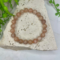 Peach Moonstone Bead Bracelet