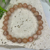 Peach Moonstone Bead Bracelet