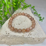 Peach Moonstone Bead Bracelet