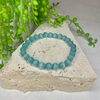 Selenite - Blue Bead Bracelet (Dyed)