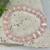 Selenite - Light Pink Bead Bracelet (Dyed)