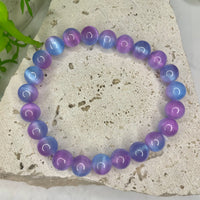 Selenite - Blue/Pink Bead Bracelet (Dyed)
