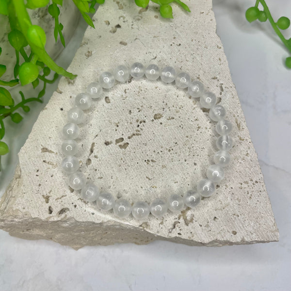 Selenite Bead Bracelet