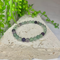 Rainbow Fluorite Bead Bracelet