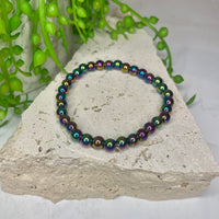 Aura Hematite Bead Bracelet