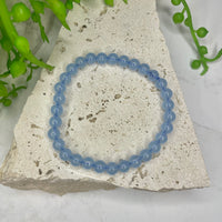 Chalcedony - Blue Bead Bracelet