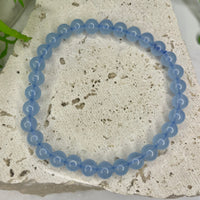 Chalcedony - Blue Bead Bracelet