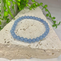 Chalcedony - Blue Bead Bracelet