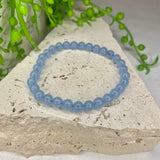 Chalcedony - Blue Bead Bracelet