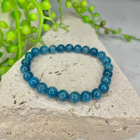 Blue Apatite Bead Bracelet