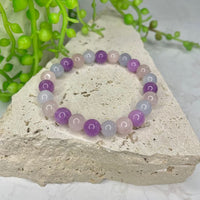 Amethyst/Aquamarine/Rose Quartz Bead Bracelet