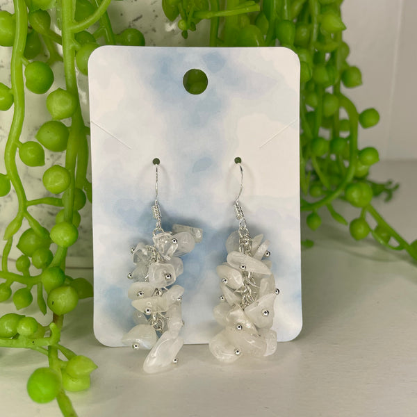 Rainbow Moonstone Chip Earrings