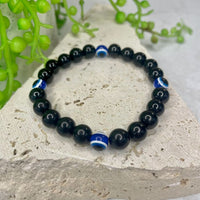 Black Obsidian Evil Eye Bead Bracelet