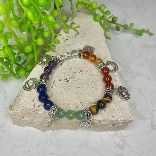Chakra Charm Bead Bracelet