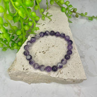 Chevron Amethyst Bead Bracelet