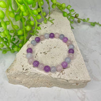Amethyst/Aquamarine/Rose Quartz Bead Bracelet