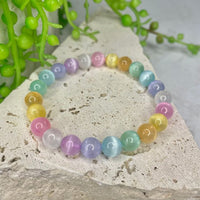 Selenite Bead Bracelet (Dyed)