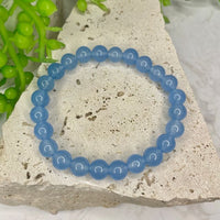 Chalcedony - Blue Bead Bracelet