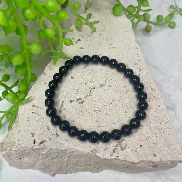 Black Obsidian Bead Bracelet