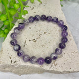 Chevron Amethyst Bead Bracelet