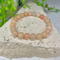 Peach Aventurine Bead Bracelet