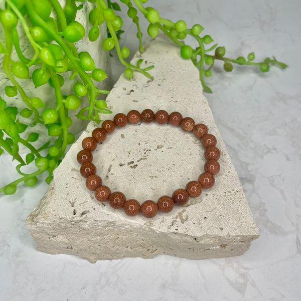 Goldstone Bead Bracelet