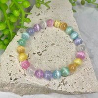 Selenite Bead Bracelet (Dyed)