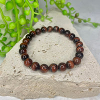 Tigers Eye - Red Bead Bracelet