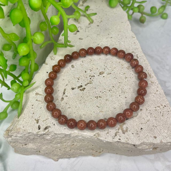 Goldstone Bead Bracelet