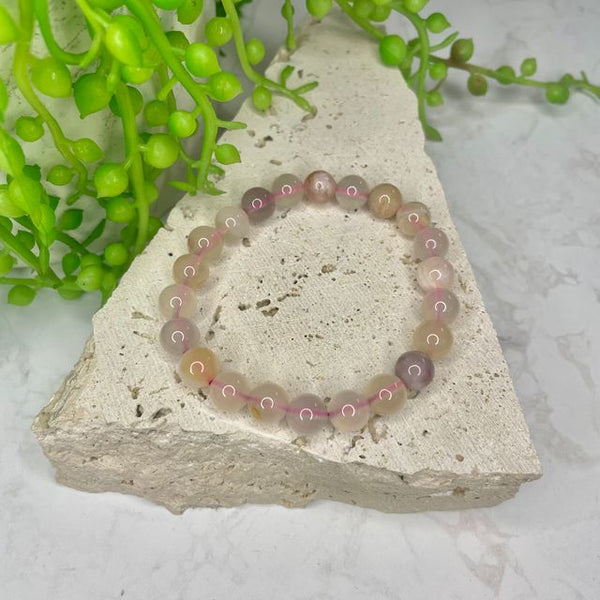Flower Agate Bead Bracelet
