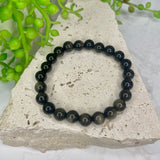 Gold Obsidian Bead Bracelet