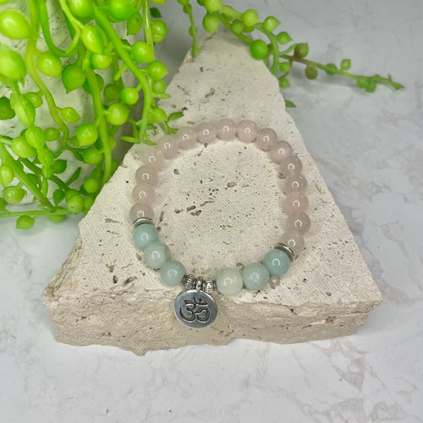 Caribbean Calcite & Rose Quartz Bead Bracelet